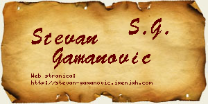 Stevan Gamanović vizit kartica